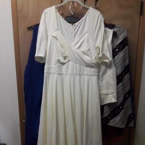 Cotton Knit Sweetheart Empire Dress-Eshakti